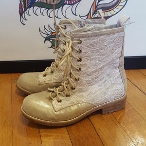 Lace and golden shimmer boot size 8 women